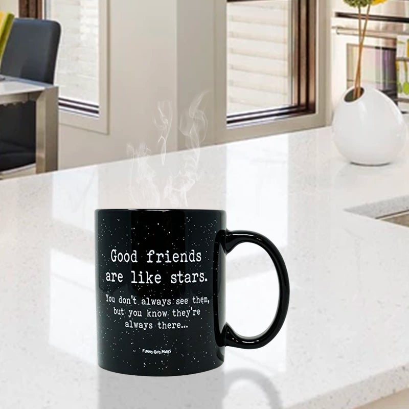 Funny Guy Mugs Good Friends Are Like Stars Ceramic Coffee Mug - 11oz - Ideal Funny Coffee Mug for Women and Men - Hilarious Novelty Coffee Cup with Witty Sayings - Image 3